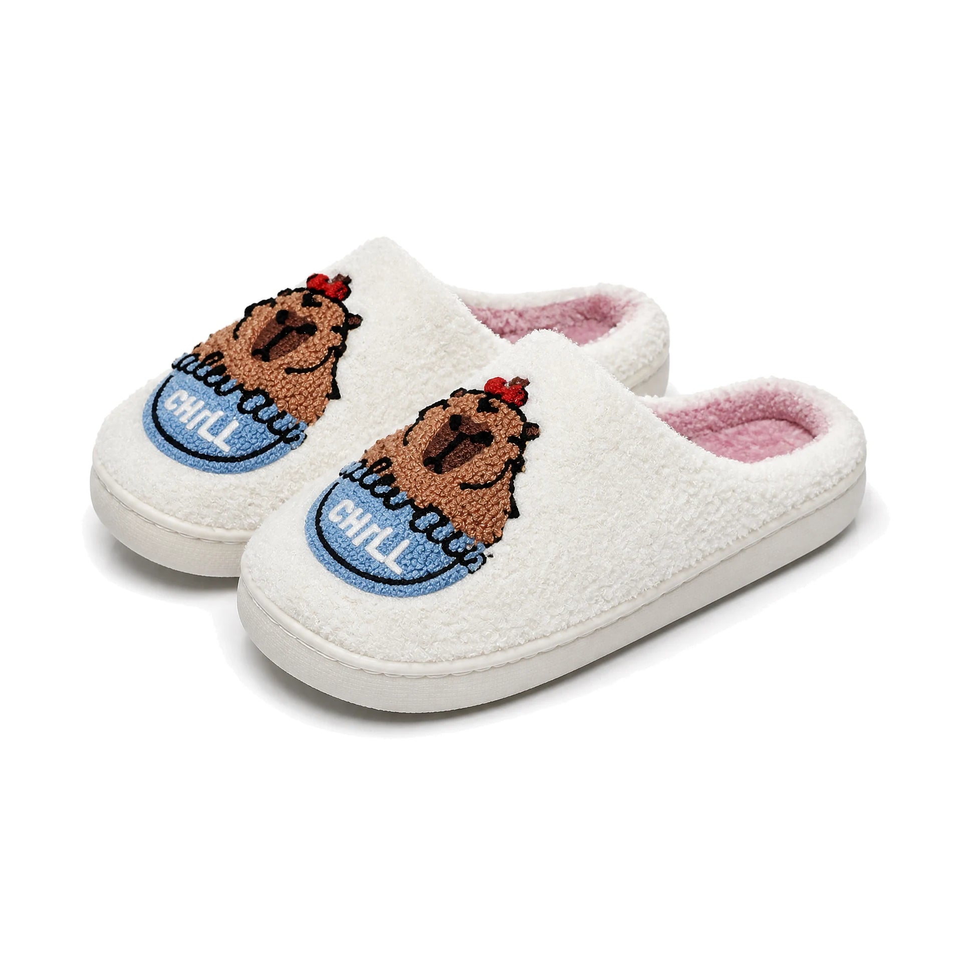 Chaussons Moumoute Capybara Bochausson vue trois-quarts de la paire