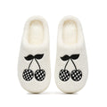 Chaussons Moumoute Cerises à Damier Bochausson vue de dessus de la paire
