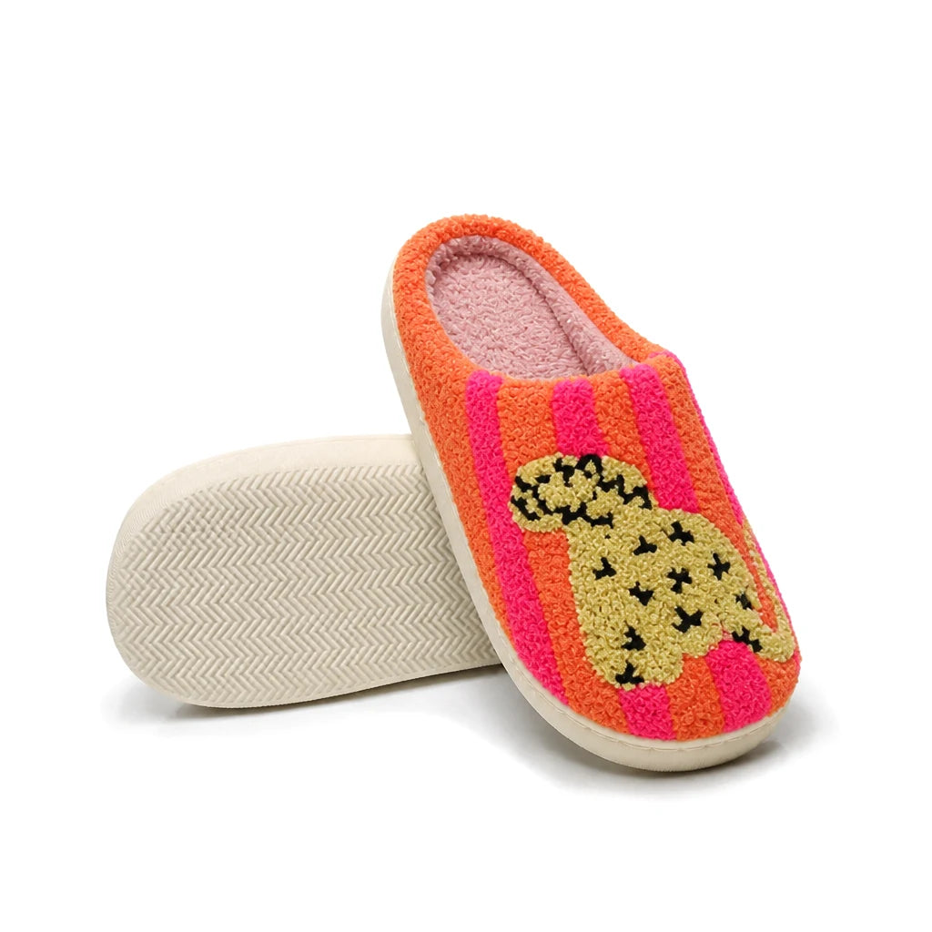 Chaussons Moumoute Léopard Bochausson semelle antidérapante