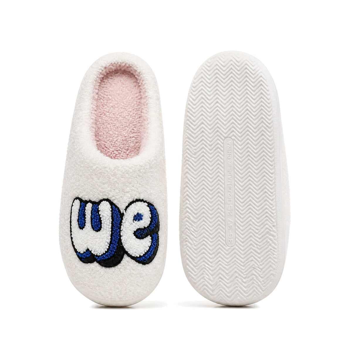 Chaussons Moumoute Lettres Brodées Bochausson vue de dessus de la paire
