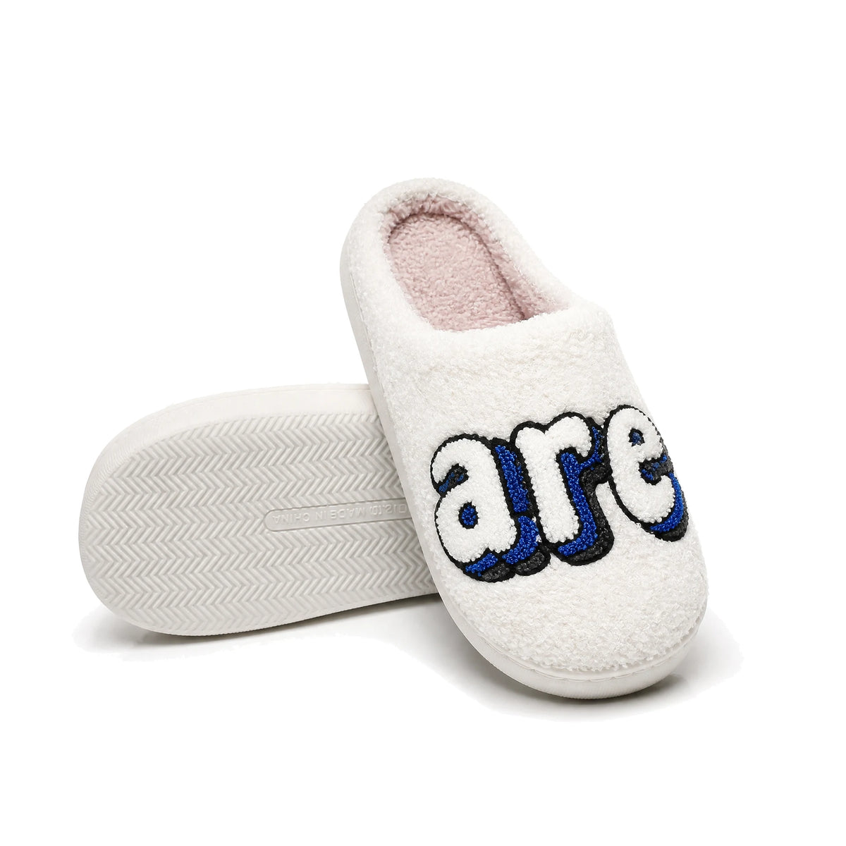 Chaussons Moumoute Lettres Brodées Bochausson semelle antidérapante