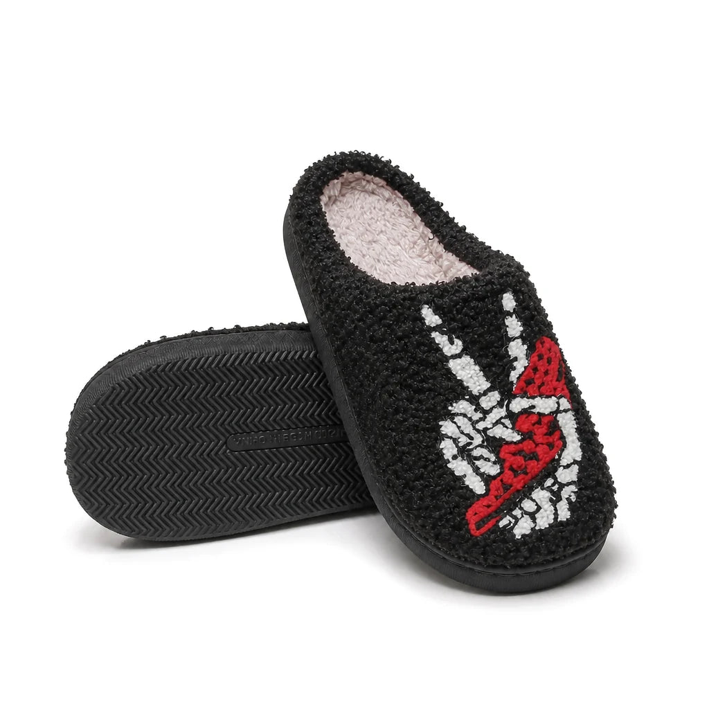 Chaussons Moumoute Main Squelette Bochausson semelle antidérapante