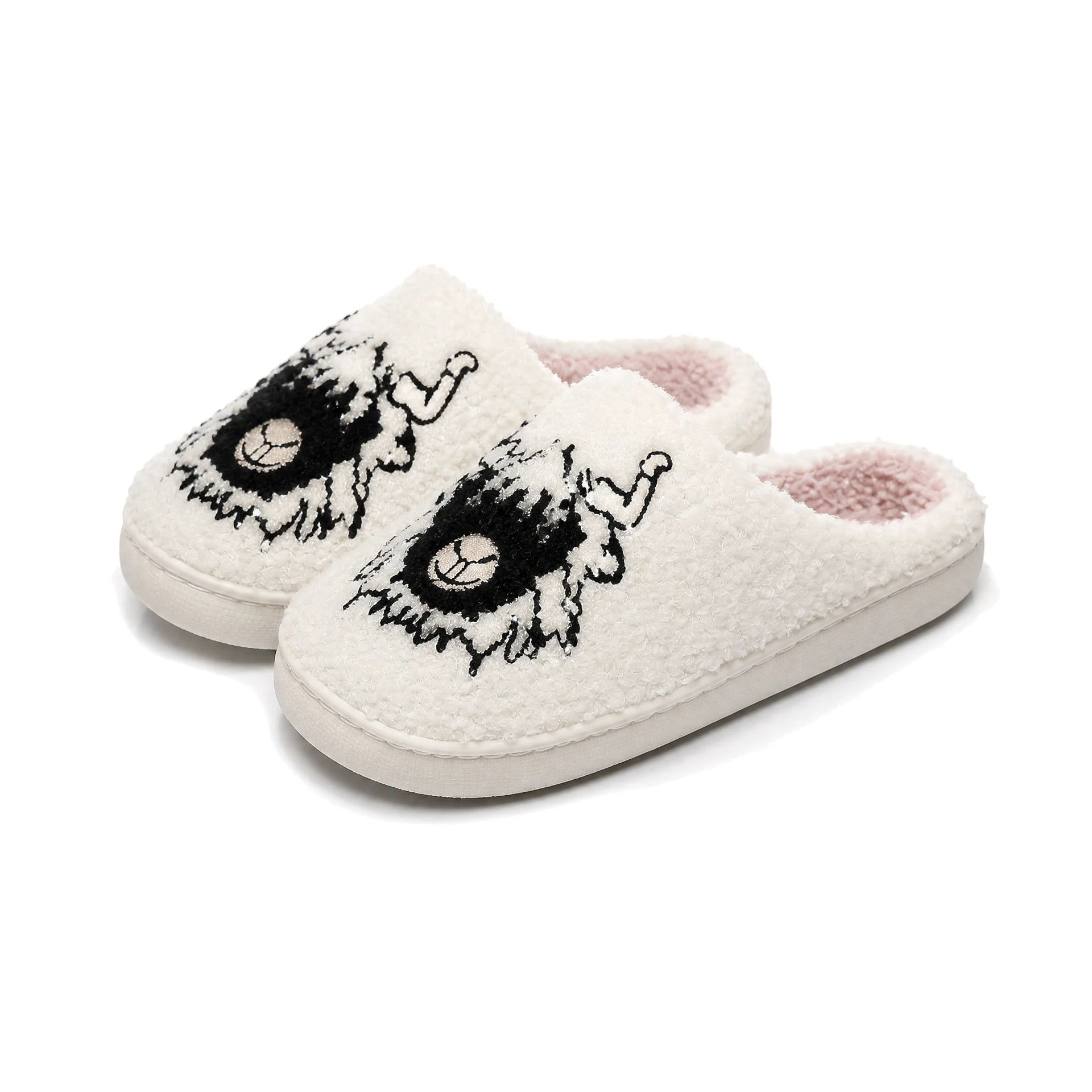 Chaussons Moumoute Mouton à Face Noire Bochausson vue trois-quarts de la paire