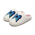 Chaussons Moumoute Papillon Bleu Bochausson vue trois-quarts de la paire