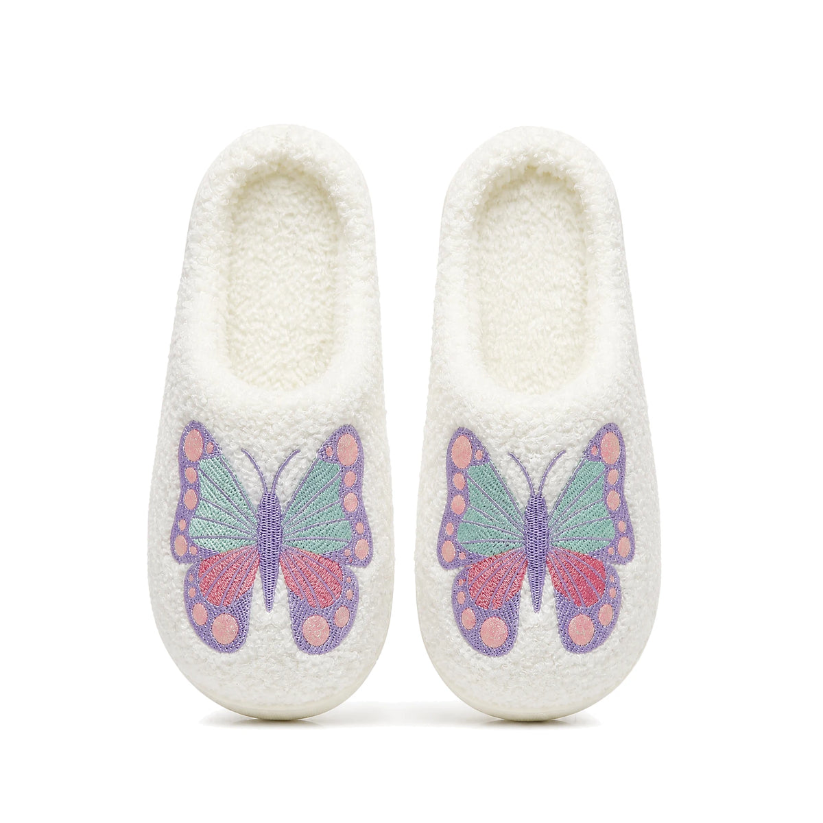 Chaussons Moumoute Papillon Bochausson vue de dessus de la paire