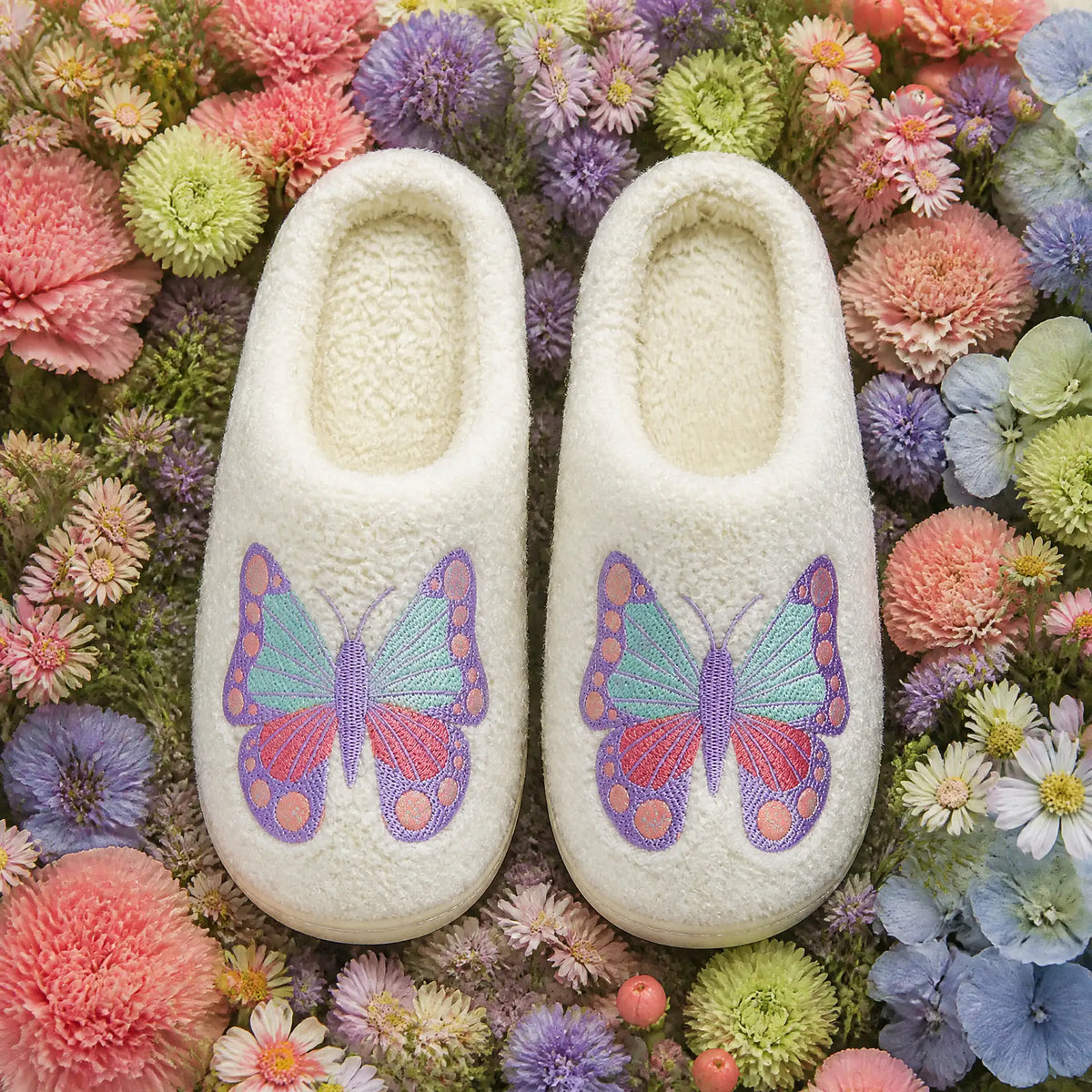 Chaussons Moumoute Papillon Bochausson mise en scène