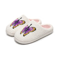 Chaussons Moumoute Papillon Violet Bochausson vue trois-quarts de la paire