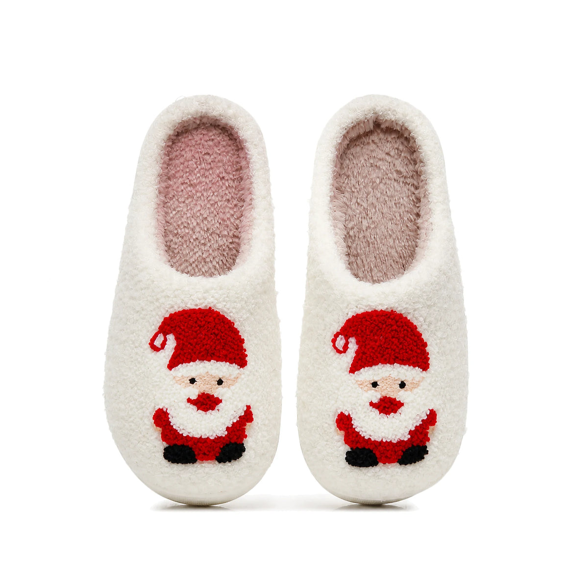 Chaussons Moumoute Père Noël Bochausson vue de dessus de la paire