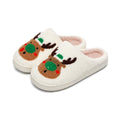 Chaussons Moumoute Renne de Noël Bochausson vue trois-quarts de la paire