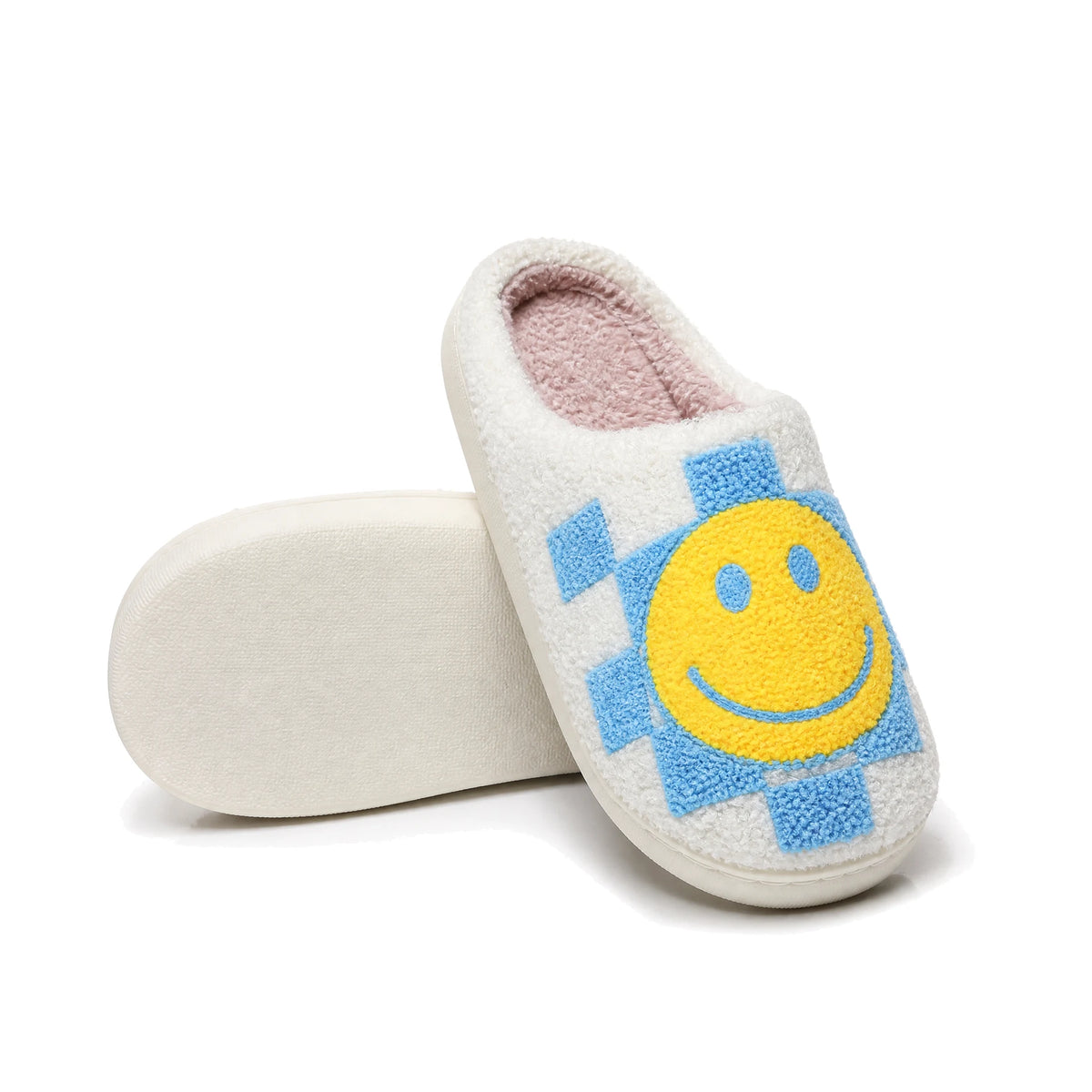 Chaussons Moumoute Smiley Damier Bochausson semelle antidérapante