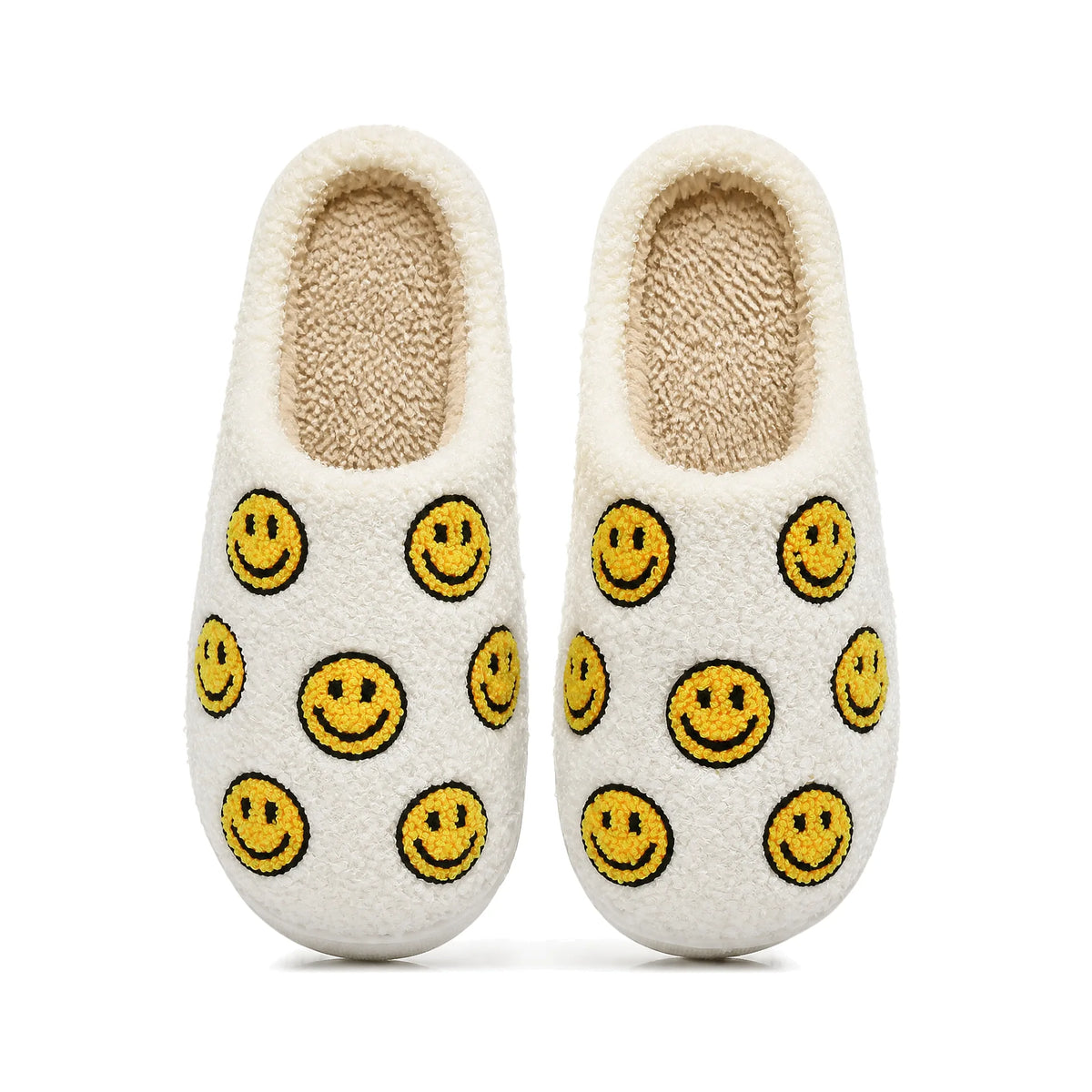 Chaussons Moumoute Smileys Bochausson vue de dessus de la paire