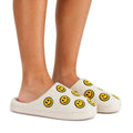 Chaussons Moumoute Smileys Bochausson porté aux pieds, femme
