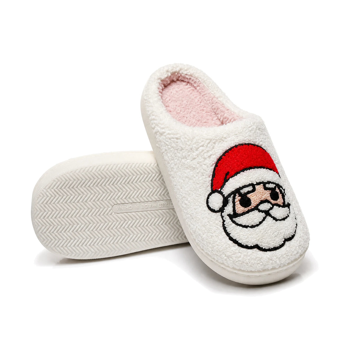 Chaussons Moumoute Tête de Père Noël Bochausson semelle antidérapante