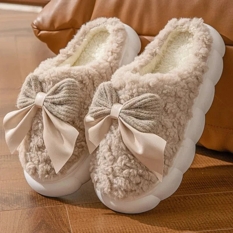 Chaussons Mules d'Hiver pour Femme Beige / 35-36