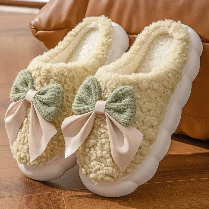 Chaussons Mules d'Hiver pour Femme Vert clair / 35-36