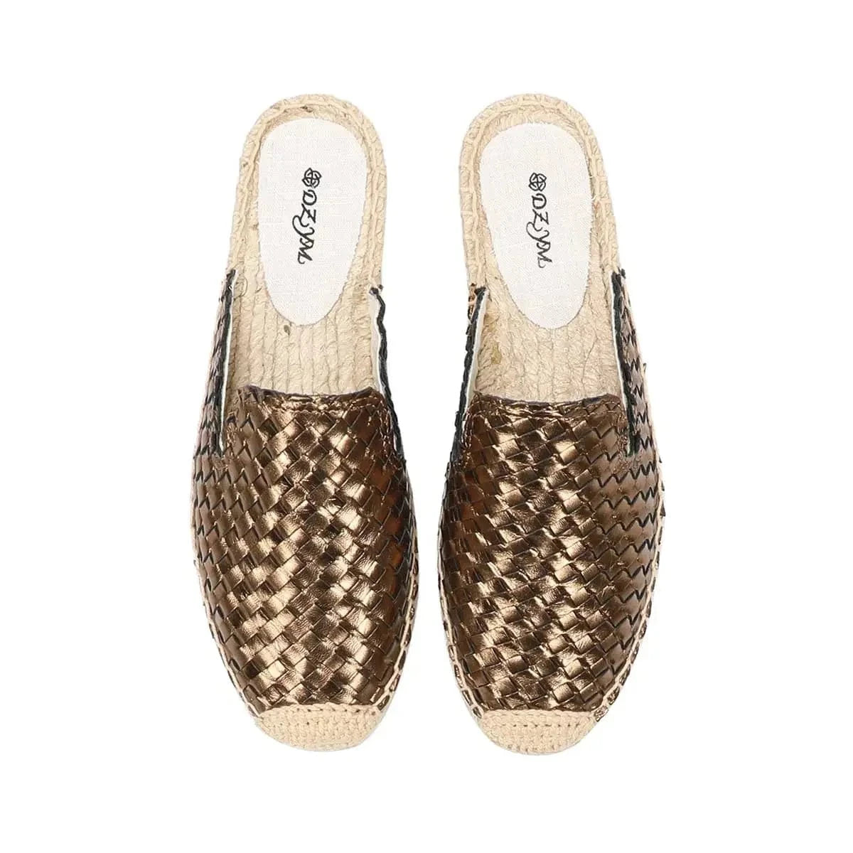 Chaussons Mules en Cuir pour Femme Bronze / 35