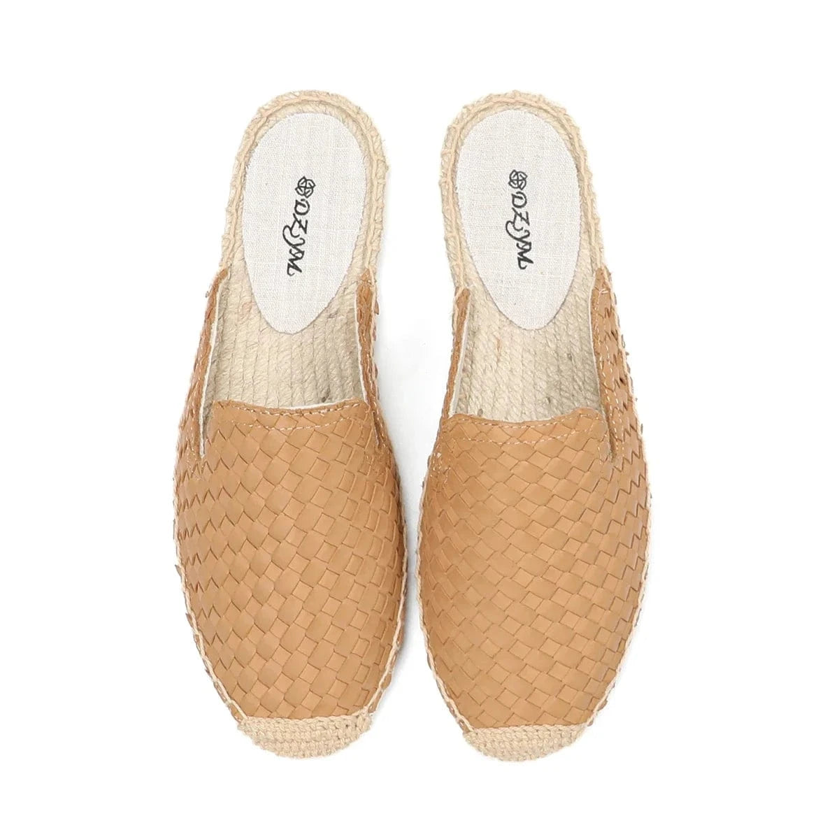 Chaussons Mules en Cuir pour Femme Camel / 35