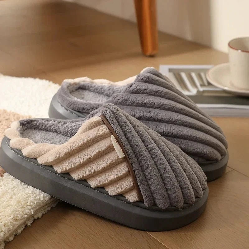 Chaussons Mules en Fourrure pour Homme Gris / 37-38