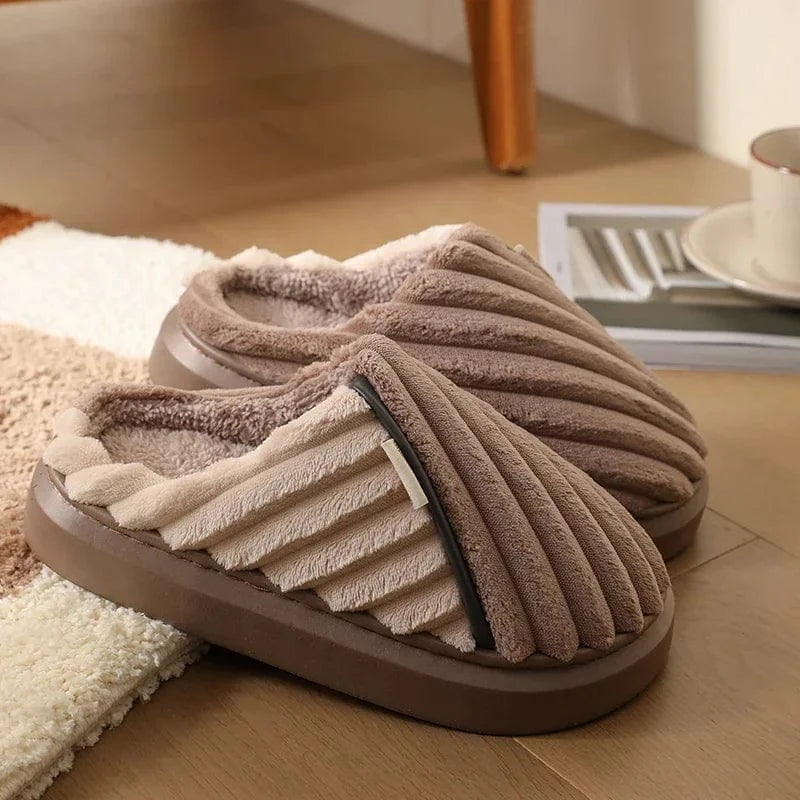 Chaussons Mules en Fourrure pour Homme Marron clair / 37-38