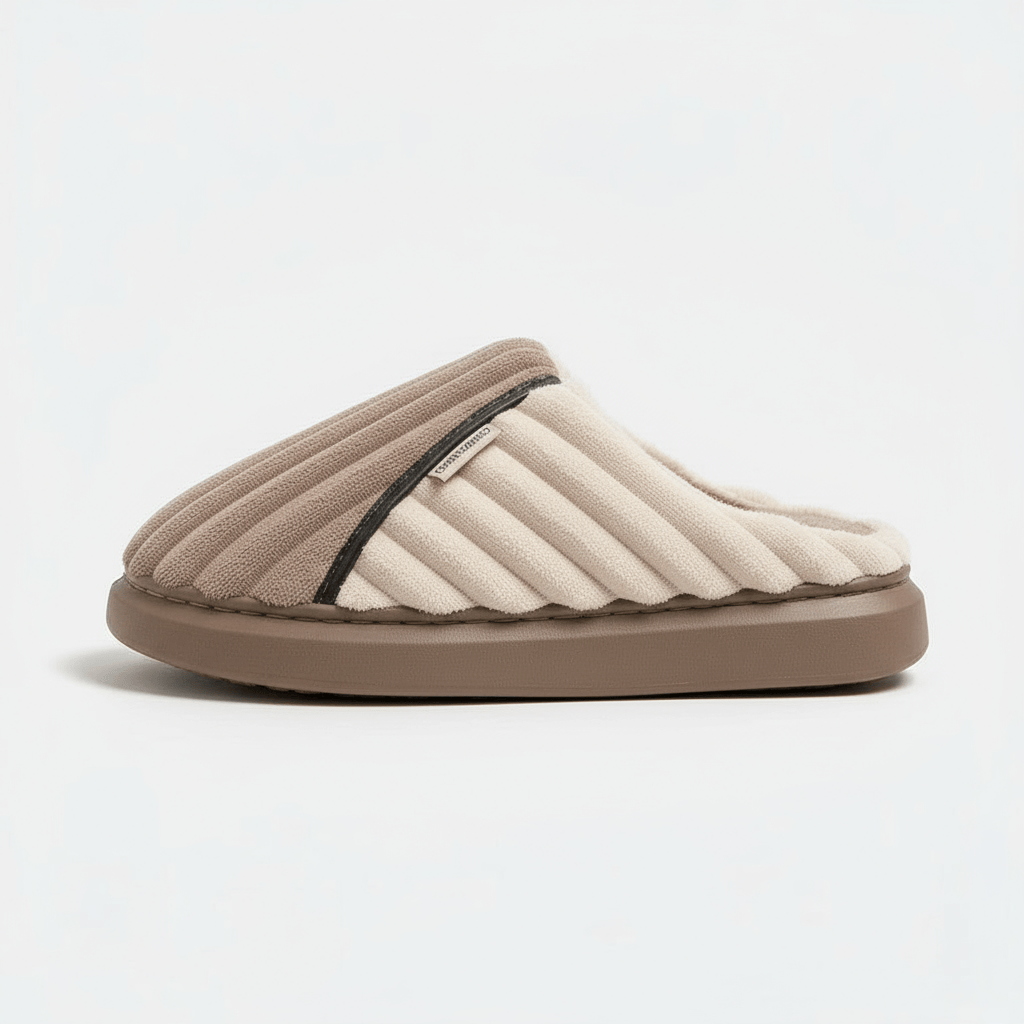 Chaussons Mules en Fourrure pour Homme Marron clair / 37-38