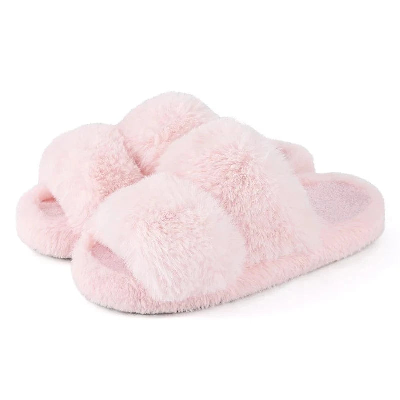Chaussons Mules en Fourrure pour Femme Rose / 34-35