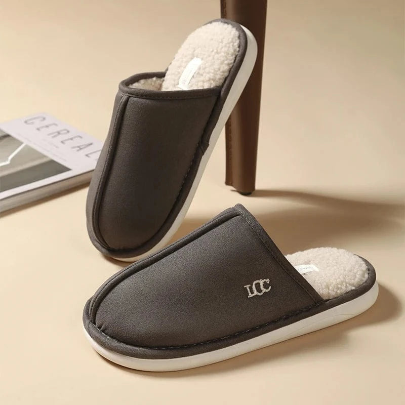 Chaussons Mules pour Homme effet Mouton Retourné Gris anthracite / 40-41