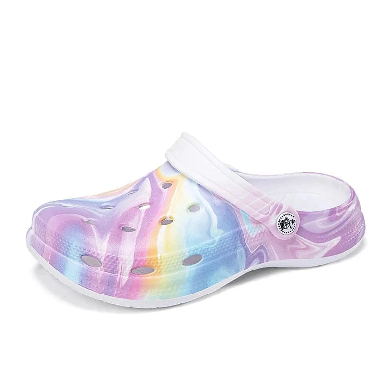 Chaussons Originaux Forme Sabot pour Femme Arc en ciel / 35-36