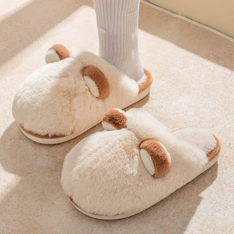 Chaussons Ours pour Femme Beige / 35-36
