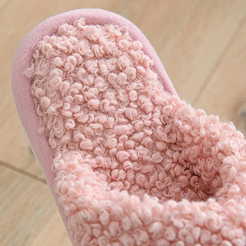 Chaussons Ouverts Effet Fourrure Bouclée