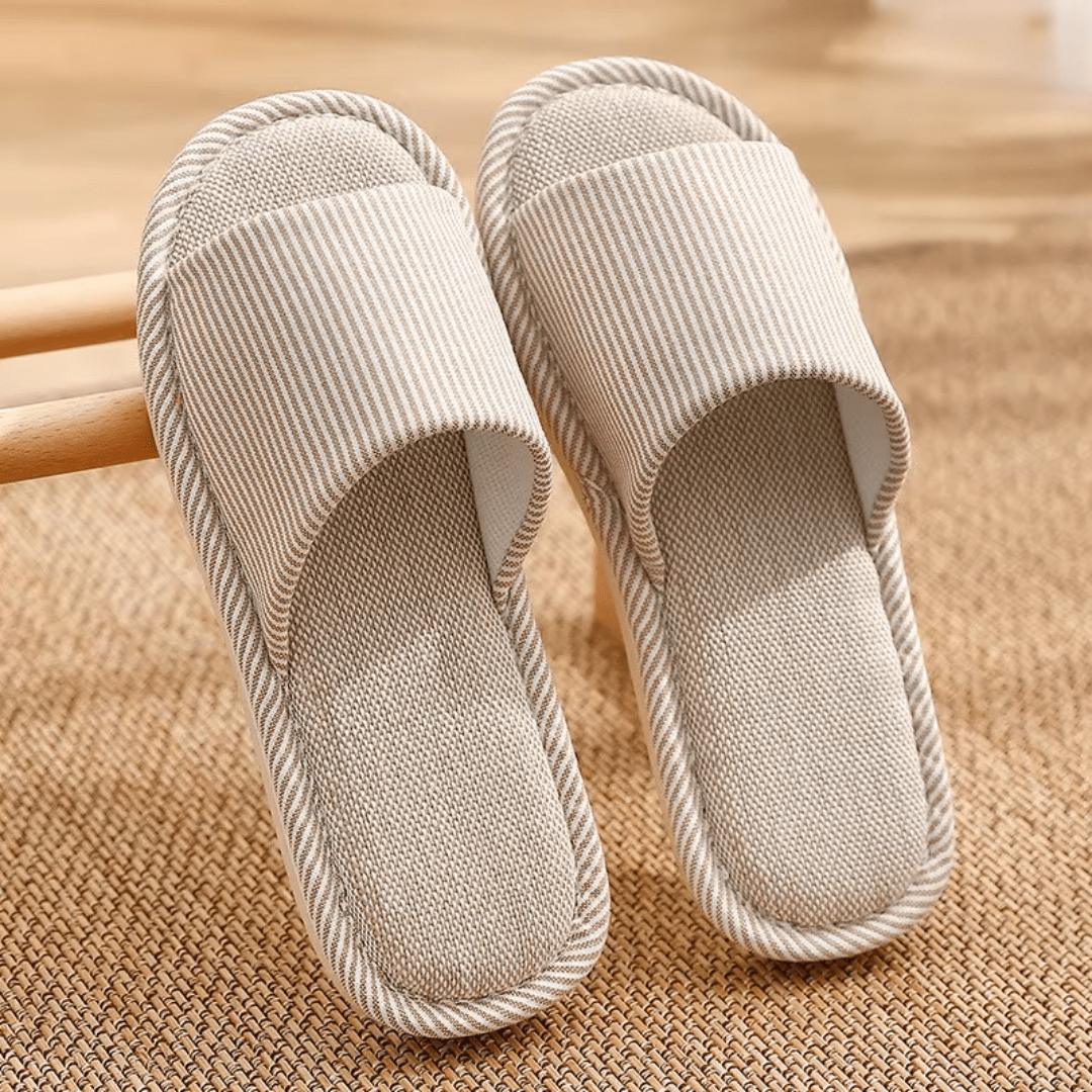 Chaussons Ouverts pour Femme Beige / 35-36