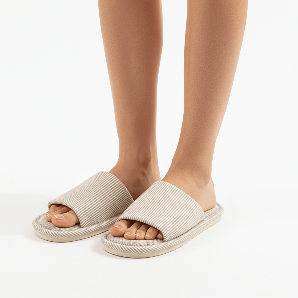 Chaussons Ouverts pour Femme Beige / 35-36