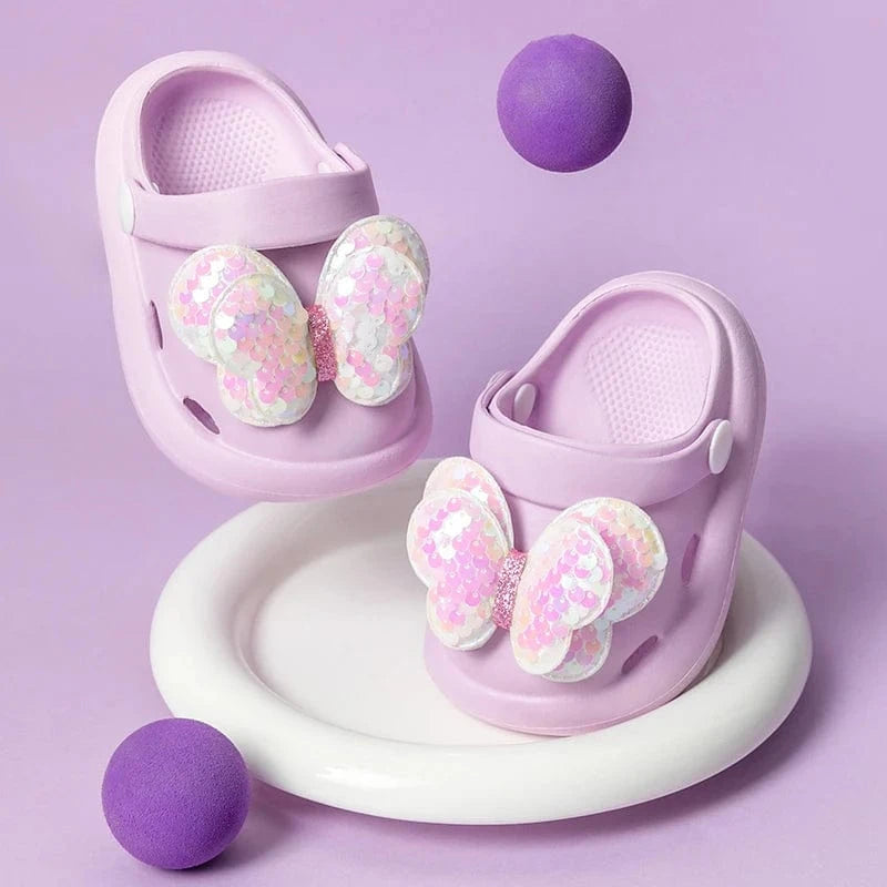 Chaussons Sabots à Papillon pour Enfants Lila / 19-20