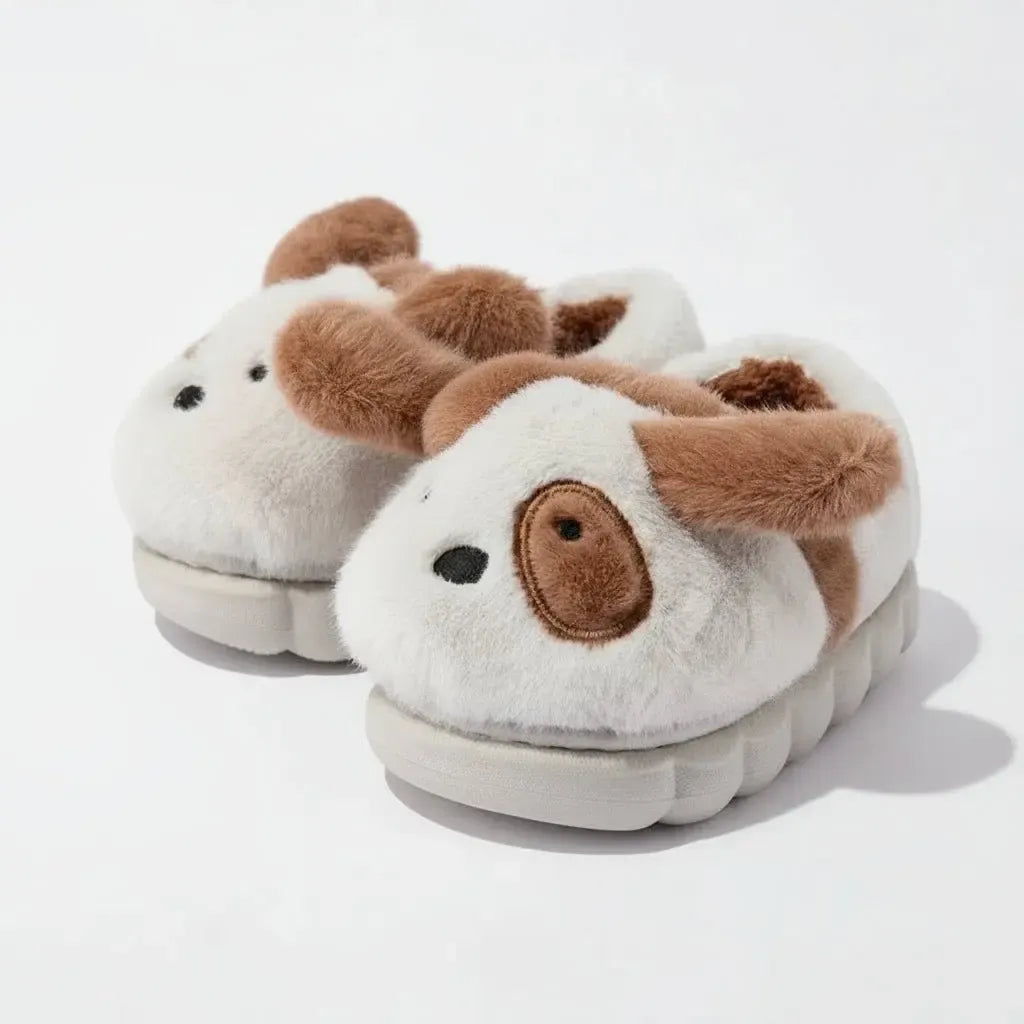 Chaussons Enfant Peluche Chien Marron / 21-22