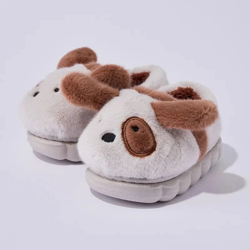 Chaussons Enfant Peluche Chien Marron / 21-22