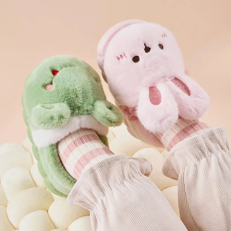 Chaussons Peluche Enfant Grenouille