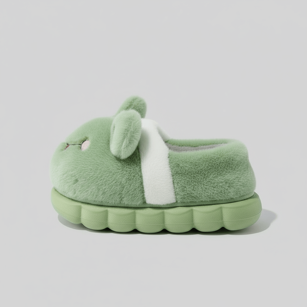 Chaussons Peluche Enfant Grenouille