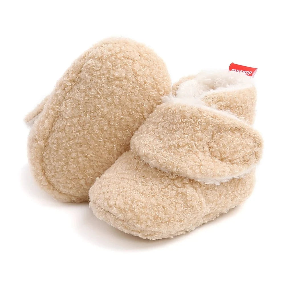 Chaussons Bottines Fourrées Pour Bébé Beige / 0 à 6 mois (17-18)