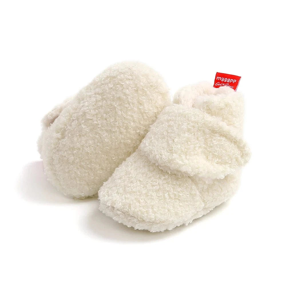 Chaussons Bottines Fourrées Pour Bébé Blanc / 0 à 6 mois (17-18)