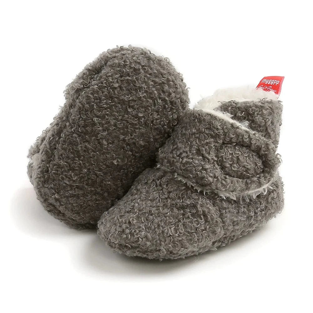 Chaussons Bottines Fourrées Pour Bébé Gris / 0 à 6 mois (17-18)