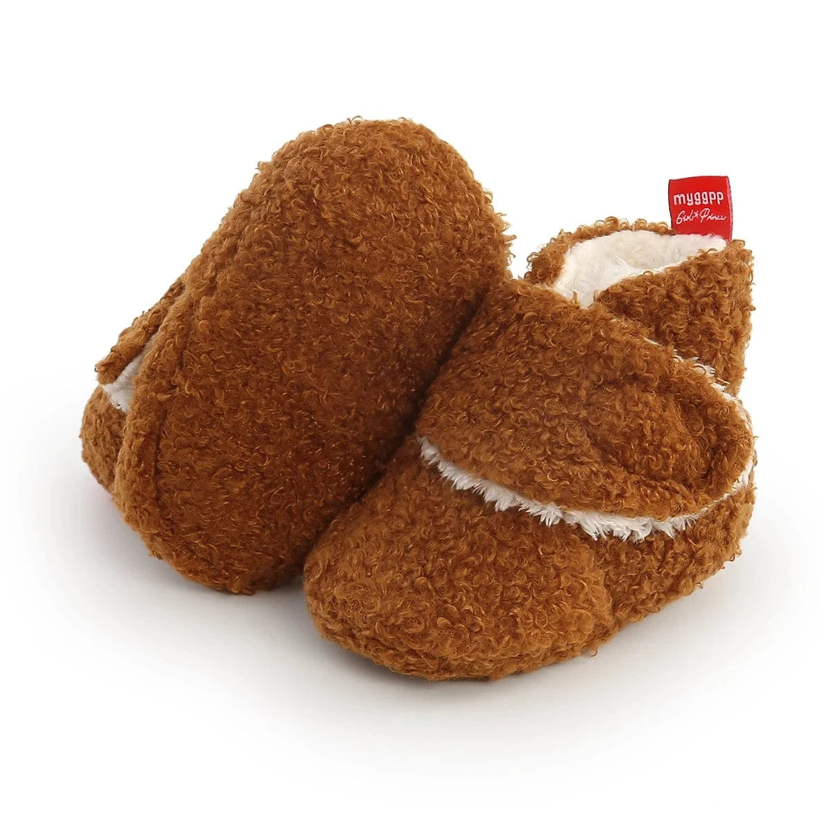 Chaussons Bottines Fourrées Pour Bébé Marron / 0 à 6 mois (17-18)