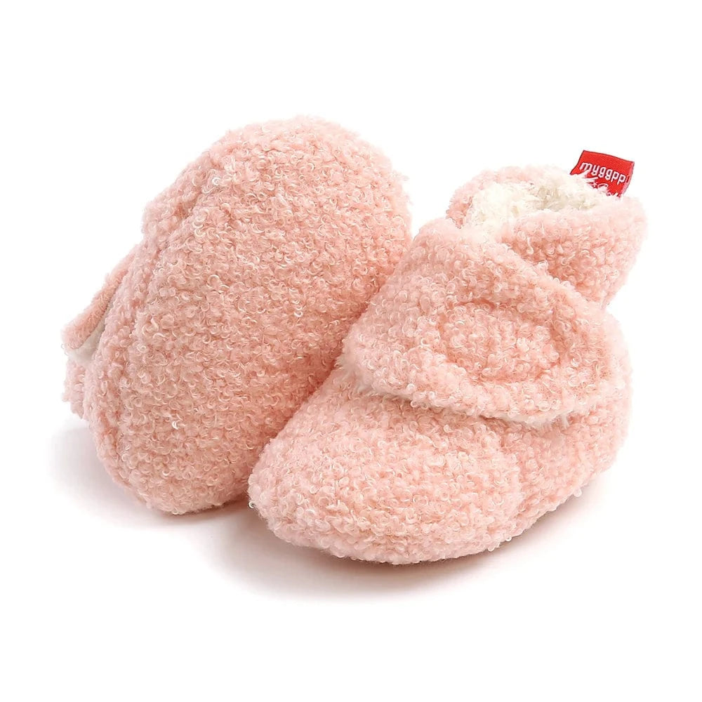 Chaussons Bottines Fourrées Pour Bébé Rose / 0 à 6 mois (17-18)