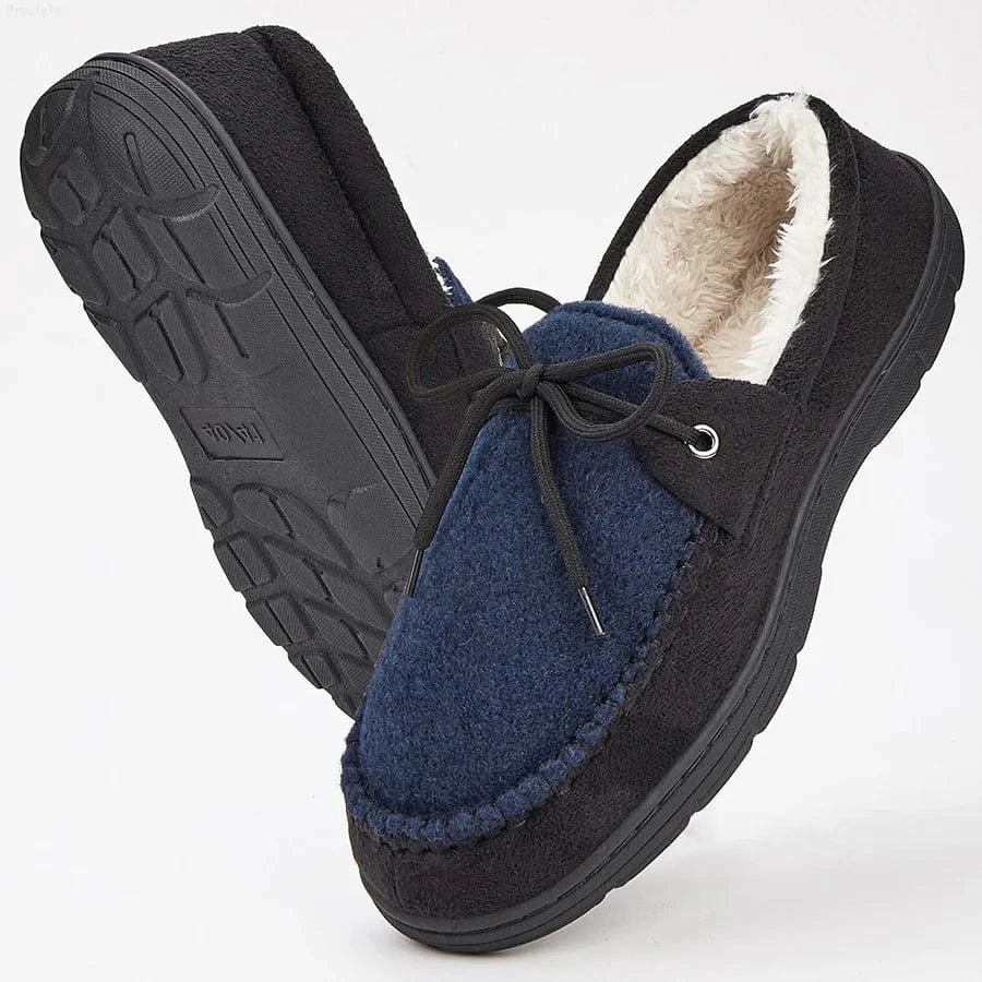 Chaussons pour Homme Style Mocassins Noir - Bleu marine / 40-41