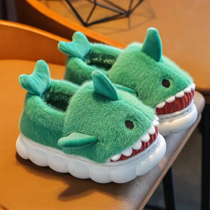 Chaussons Requin pour Enfant Vert / 22-23