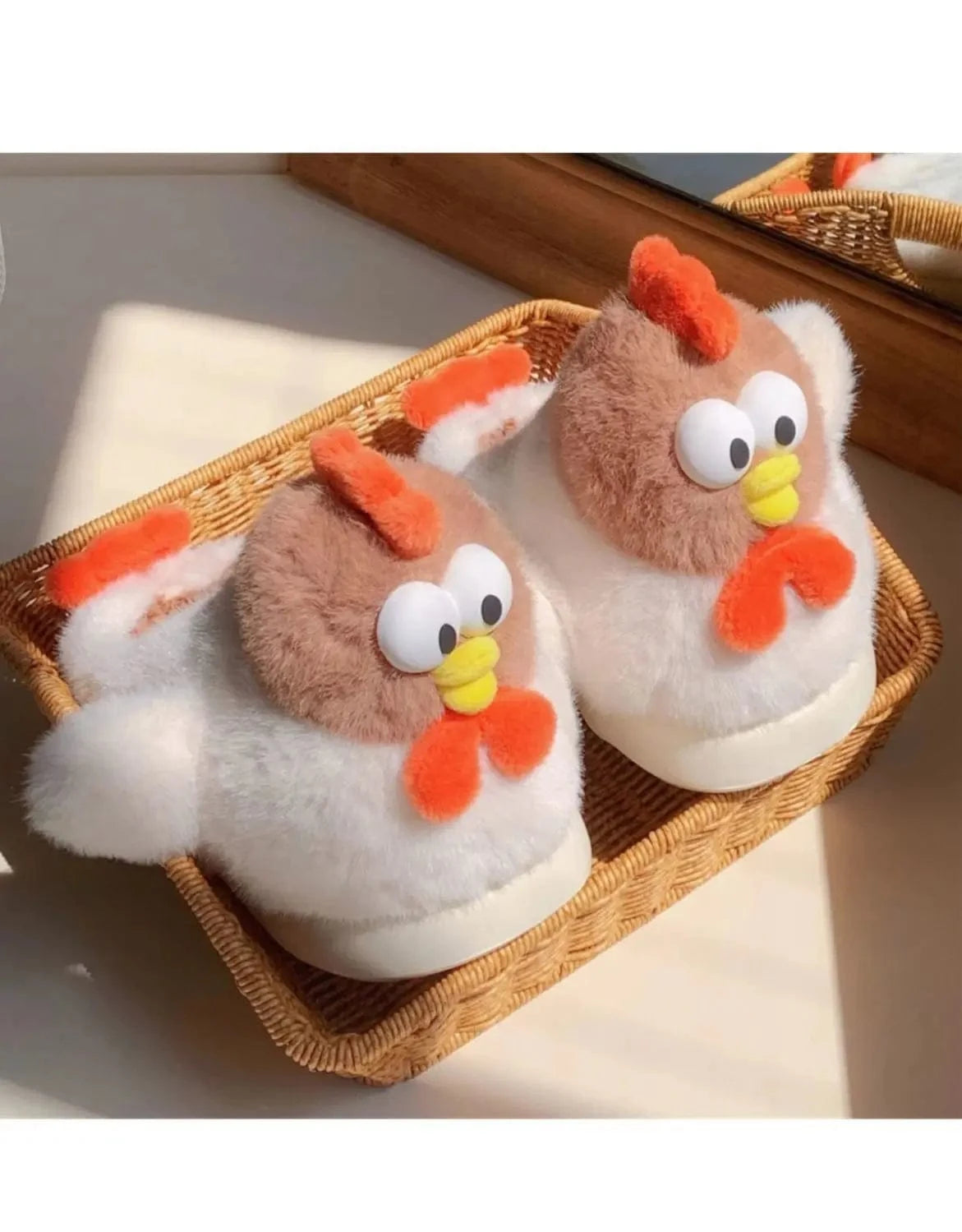 Chaussons Rigolos Poule pour Femme