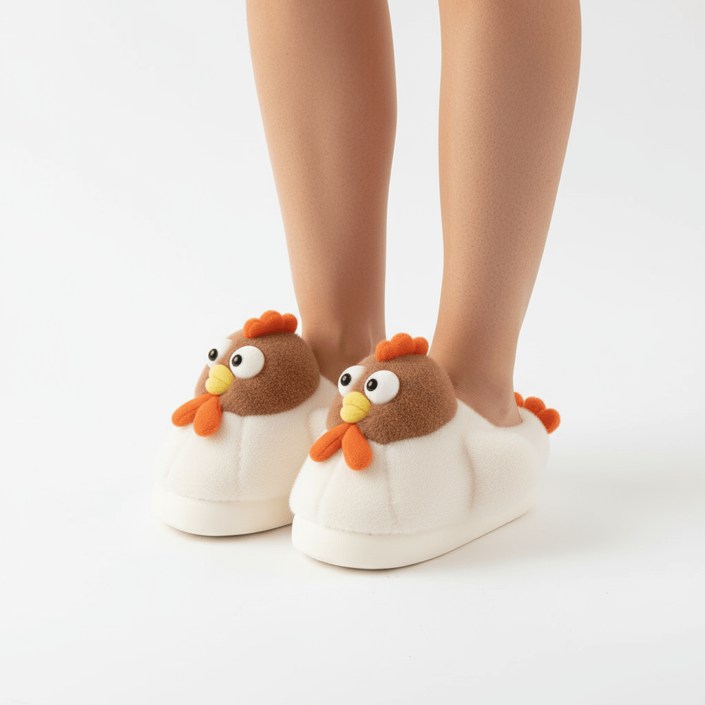 Chaussons Rigolos Poule pour Femme