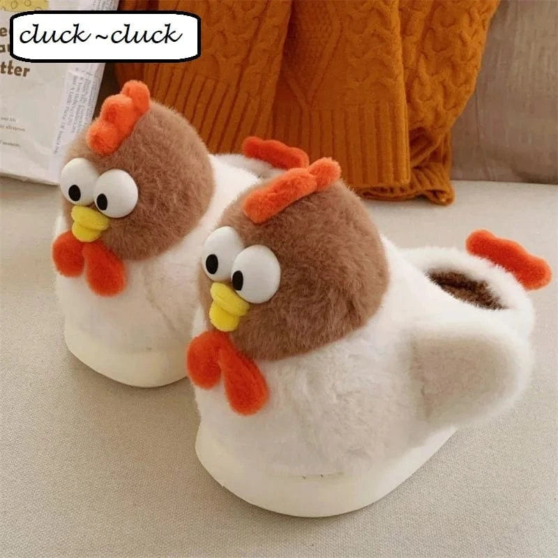Chaussons Rigolos Poule pour Femme Blanc / 35-36