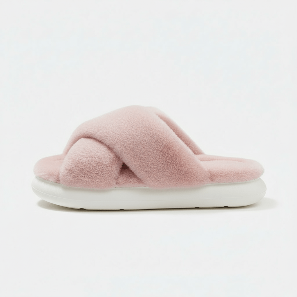 Chaussons Sandales en Fourrure Rose / 35-36