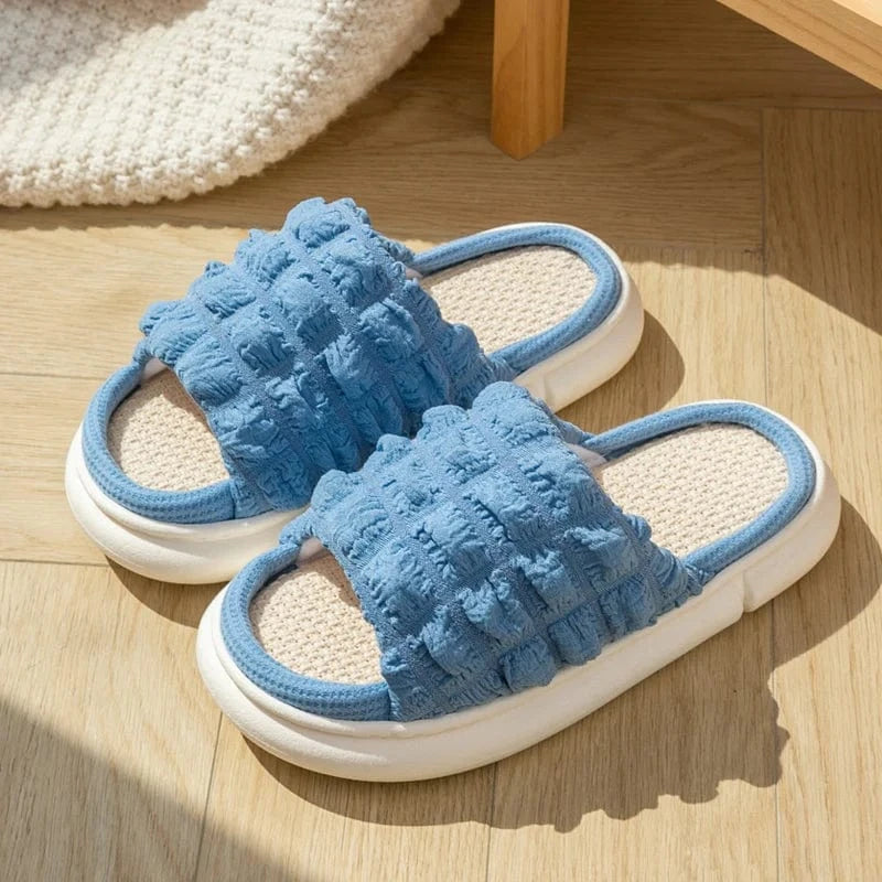 Chaussons d'Été en Toile pour Femme Bleu / 35-36
