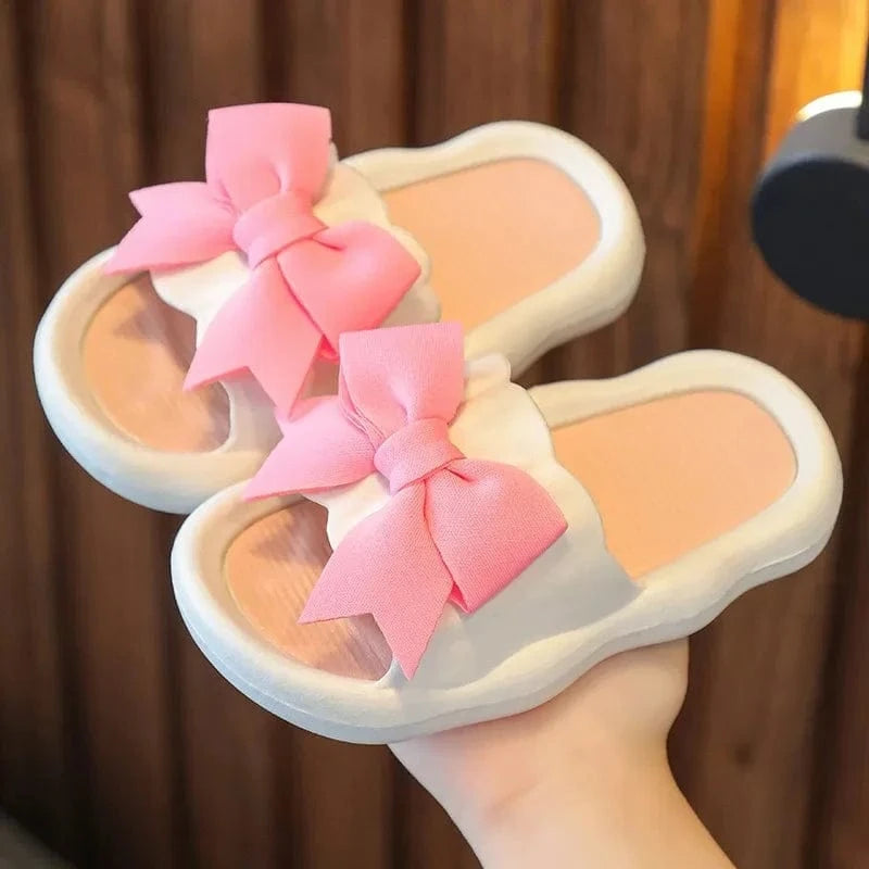 Claquettes pour Enfant Fille à Noeud Blanc / 22-23