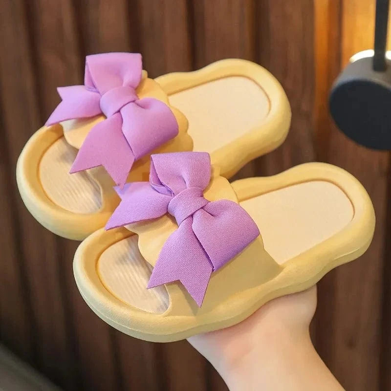 Claquettes pour Enfant Fille à Noeud Jaune / 22-23